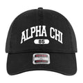 Ali & Ariel Black Collegiate Sports Dad Hat Alpha Chi Omega
