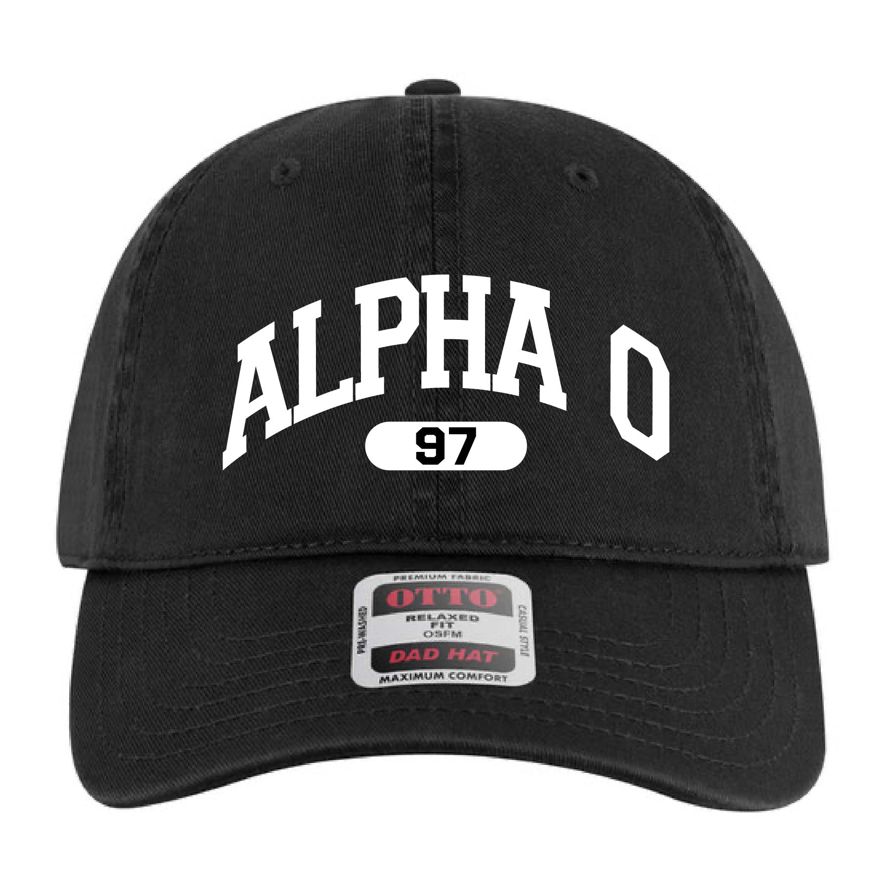 Ali & Ariel Black Collegiate Sports Dad Hat Alpha Omicron Pi
