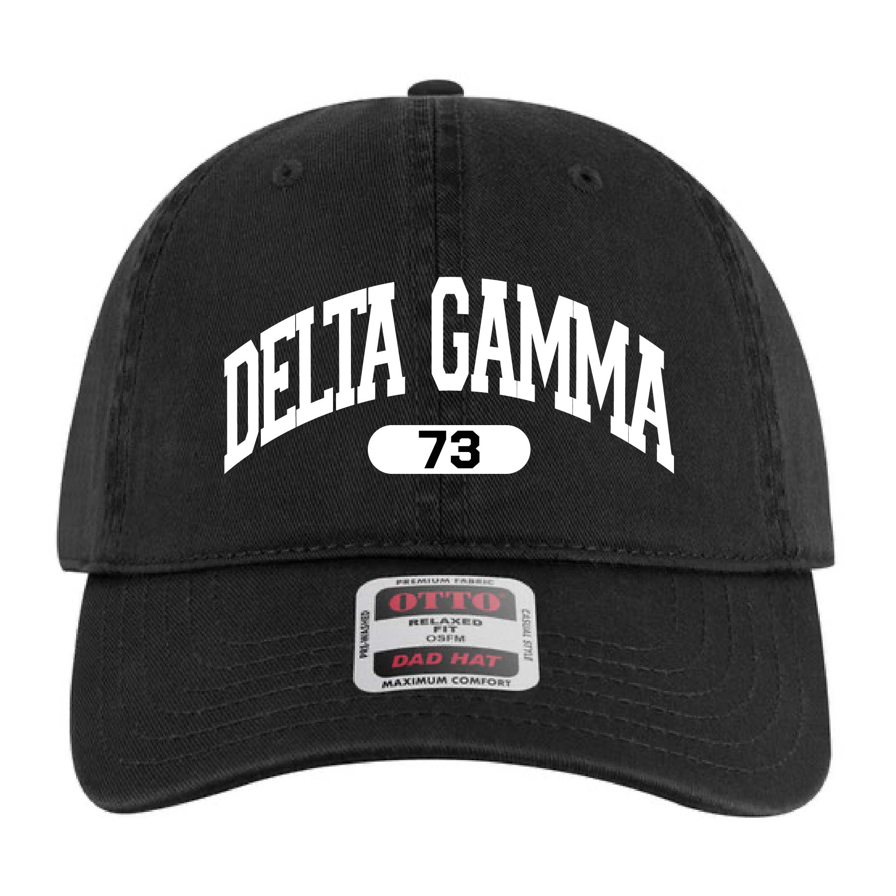 Ali & Ariel Black Collegiate Sports Dad Hat Delta Gamma
