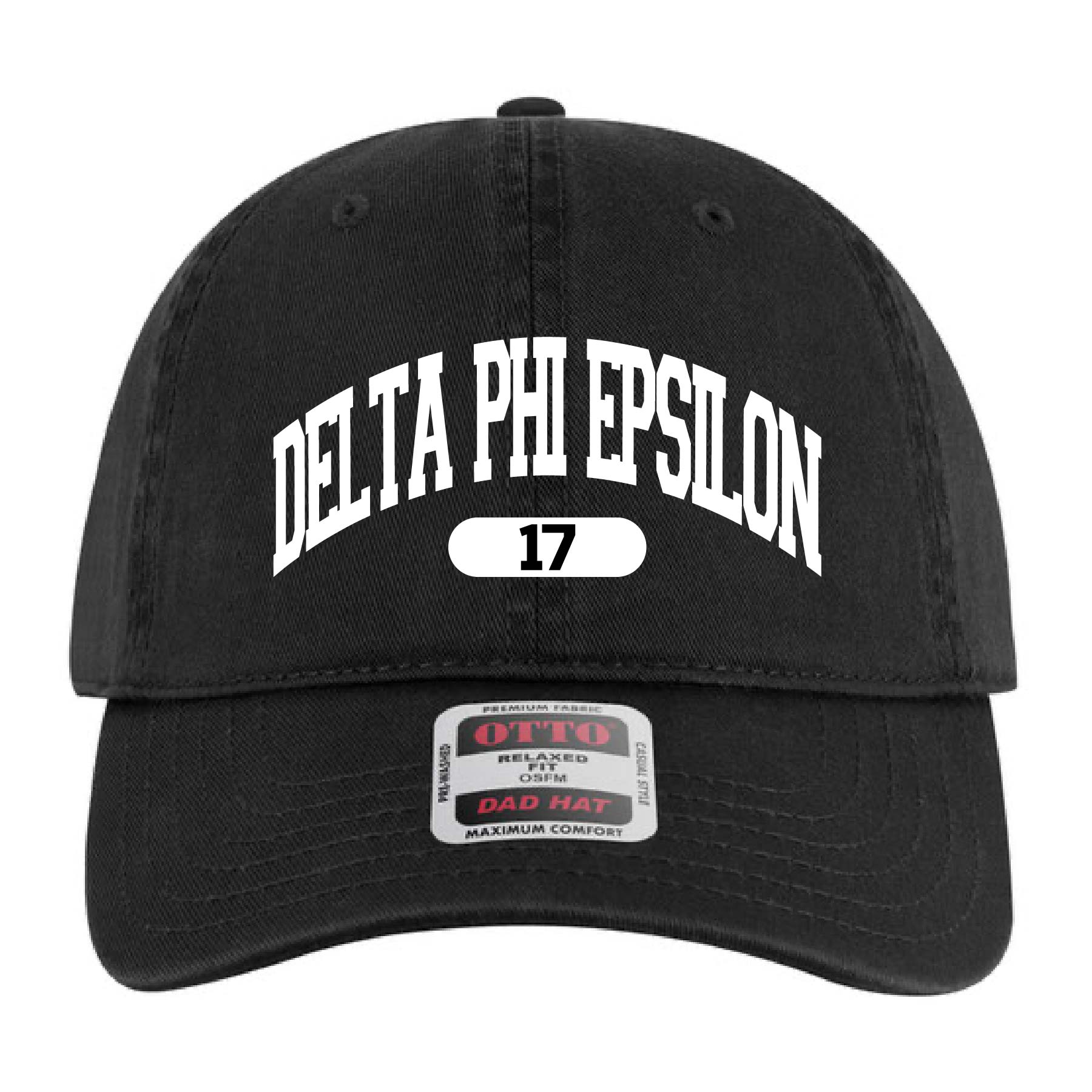 Ali & Ariel Black Collegiate Sports Dad Hat Delta Phi Epsilon