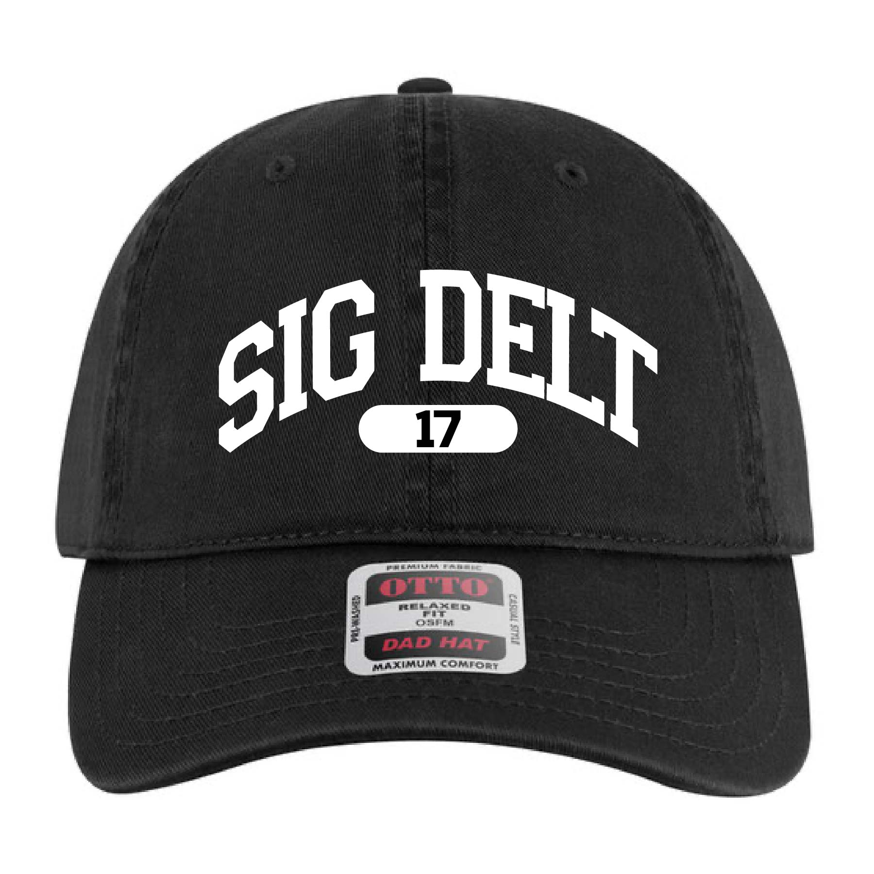 Ali & Ariel Black Collegiate Sports Dad Hat Sigma Delta Tau