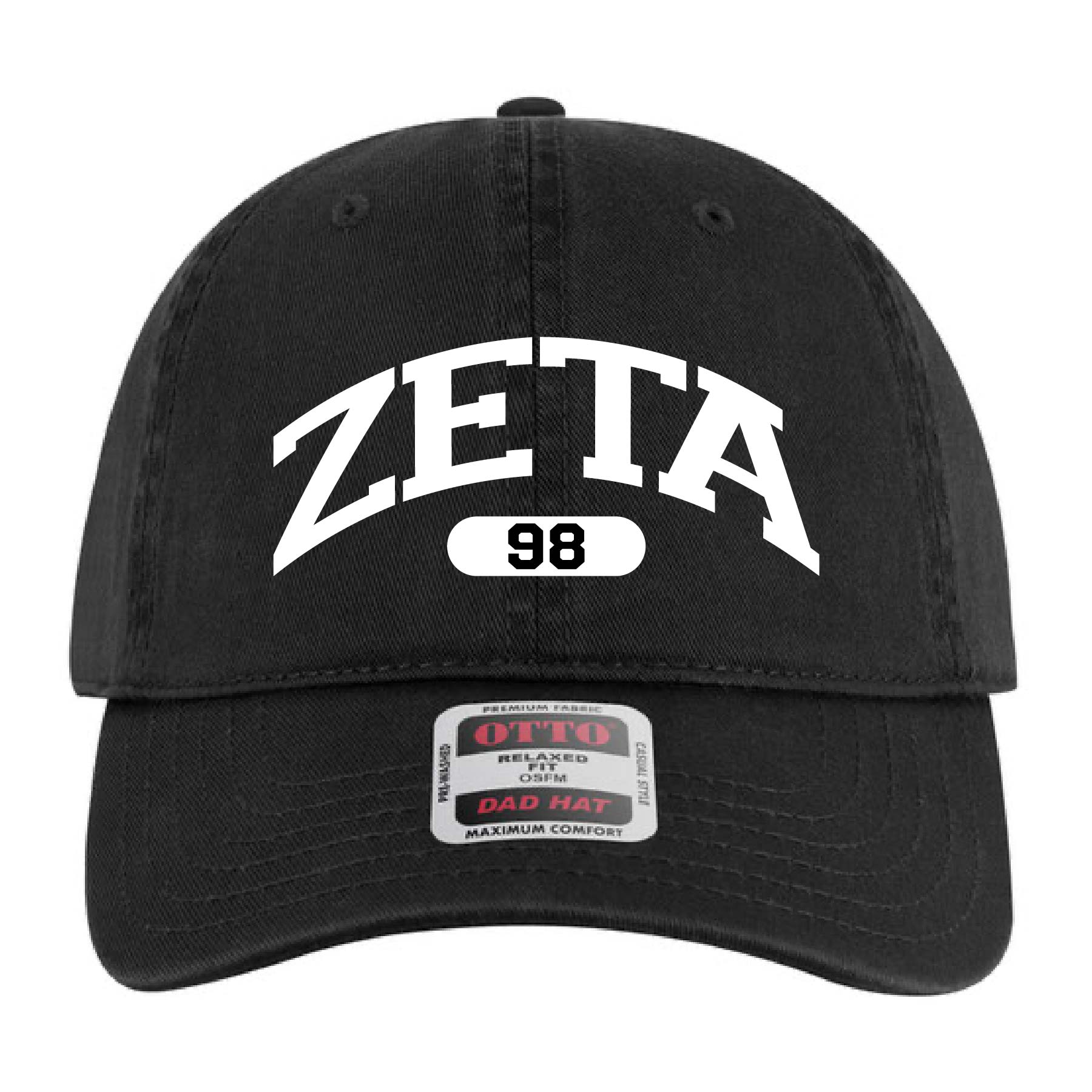 Ali & Ariel Black Collegiate Sports Dad Hat Zeta Tau Alpha