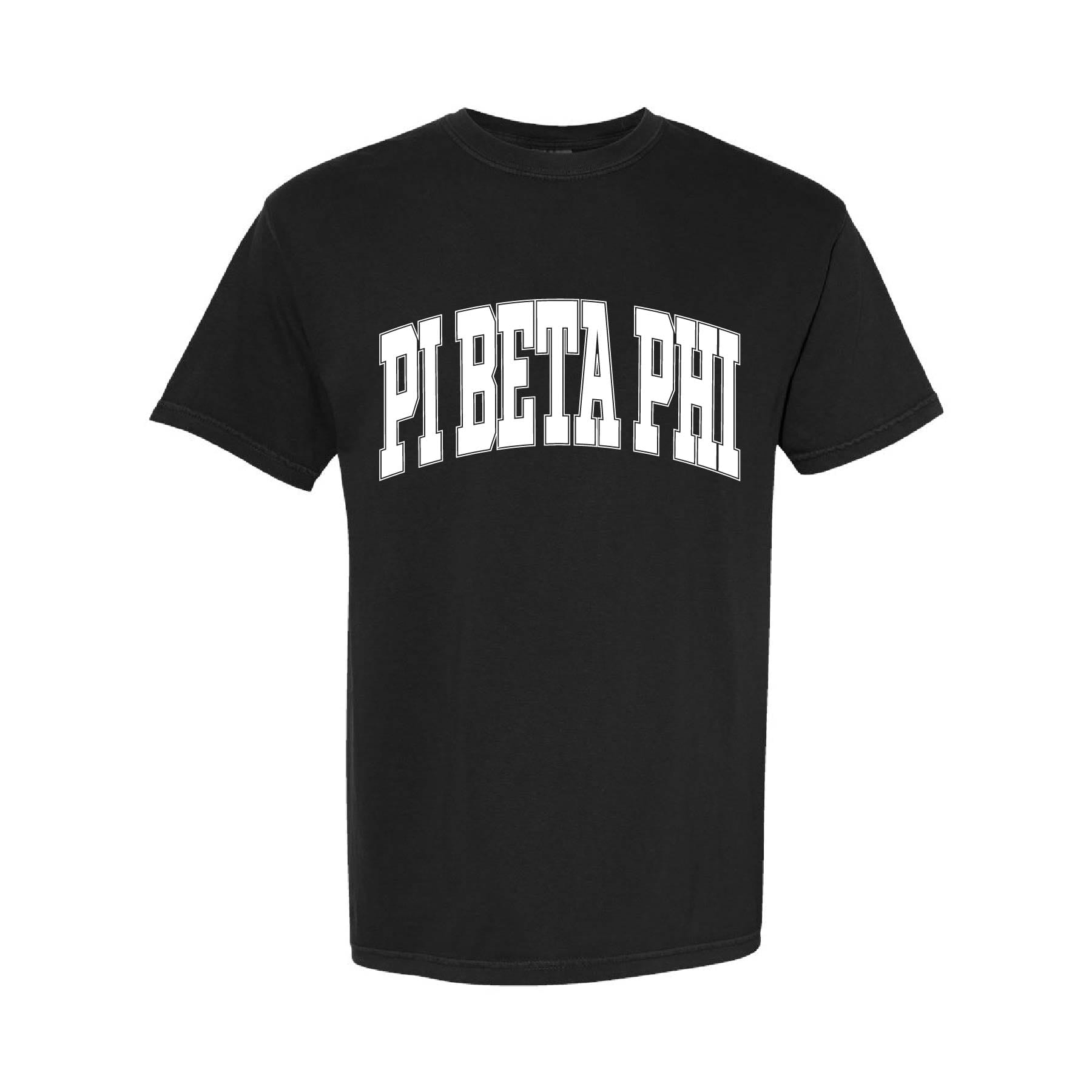 Ali & Ariel Black Comfort Colors Collegiate Tee Pi Beta Phi / Medium