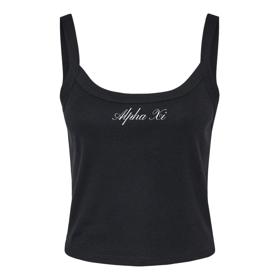 Ali & Ariel Black Cursive Tank Top Alpha Xi Delta / XS