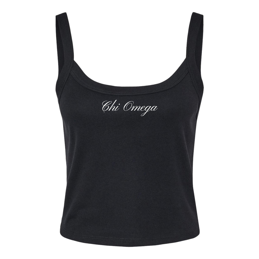 Ali & Ariel Black Cursive Tank Top Chi Omega / XS