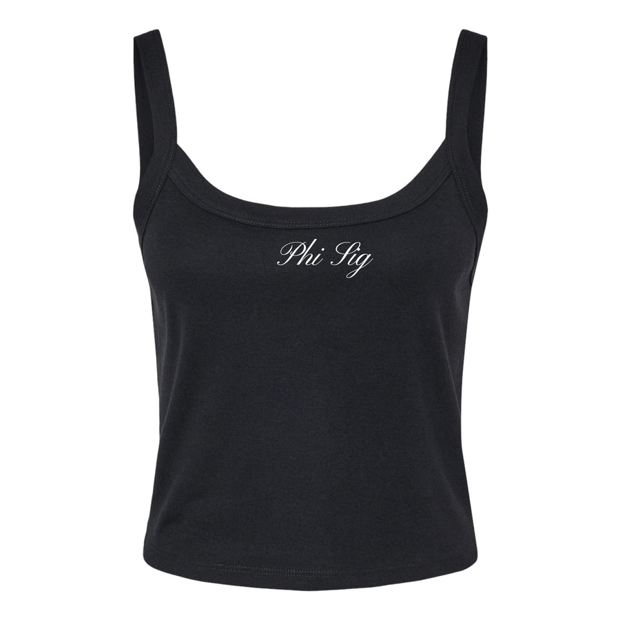 Ali & Ariel Black Cursive Tank Top Phi Sigma Sigma / XS