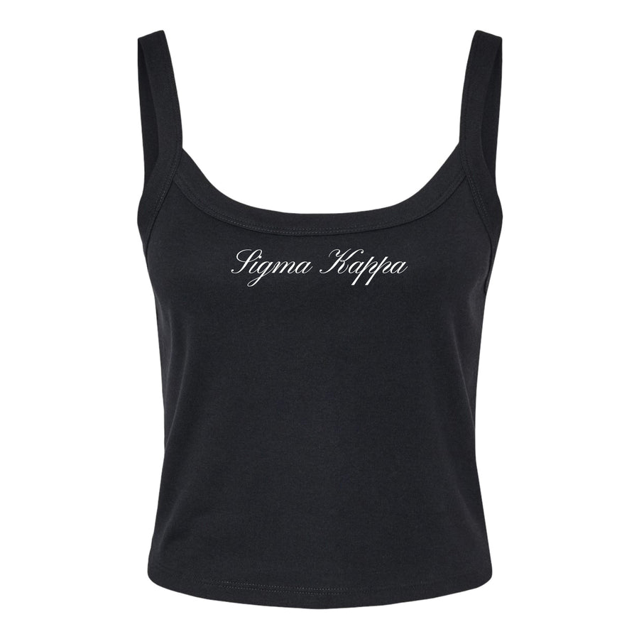 Ali & Ariel Black Cursive Tank Top Sigma Kappa / XS