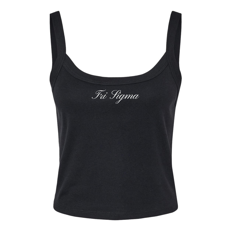 Ali & Ariel Black Cursive Tank Top Sigma Sigma Sigma / XS