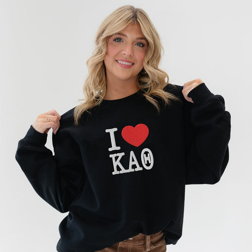 Ali & Ariel Black Embroidered Big Apple Crewneck