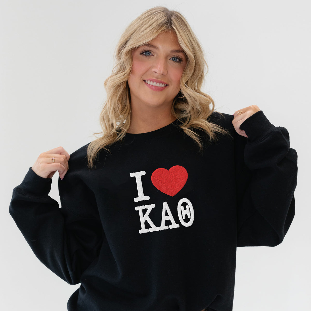 Ali & Ariel Black Embroidered Big Apple Crewneck