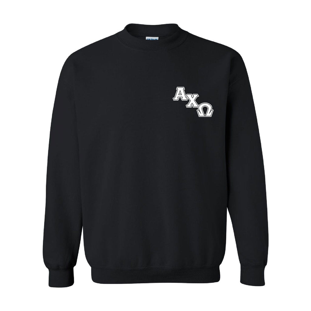 Ali & Ariel Black Greek Embroidered Crewneck