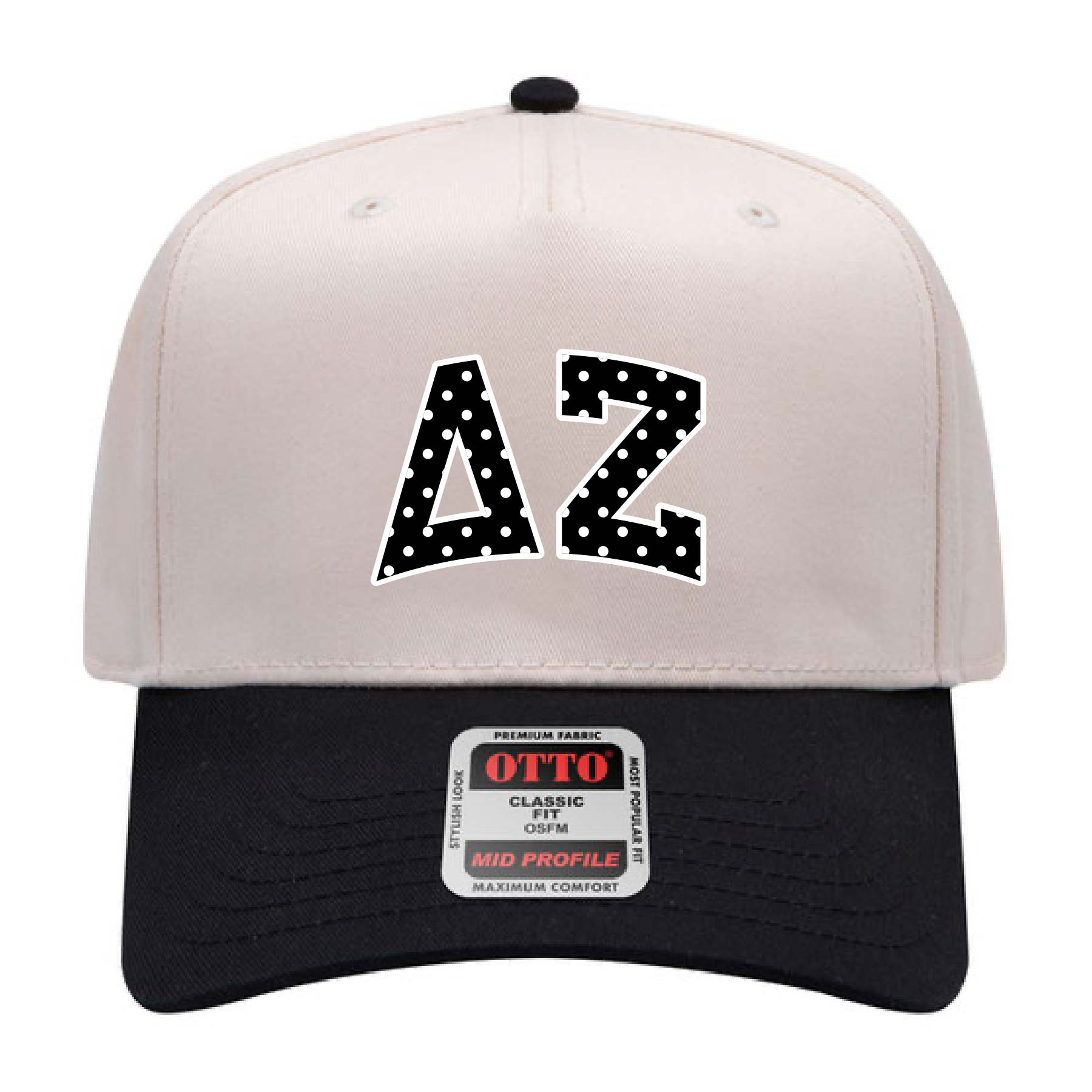Ali & Ariel Black Polka Dot Embroidered Hat Delta Zeta