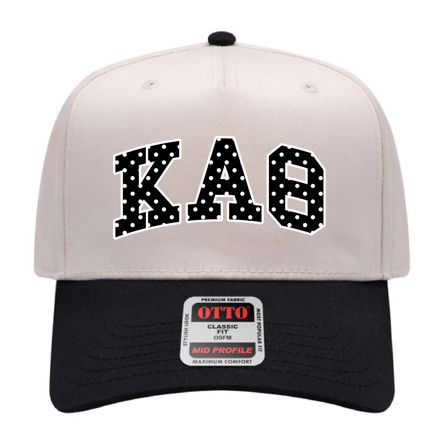 Ali & Ariel Black Polka Dot Embroidered Hat Kappa Alpha Theta