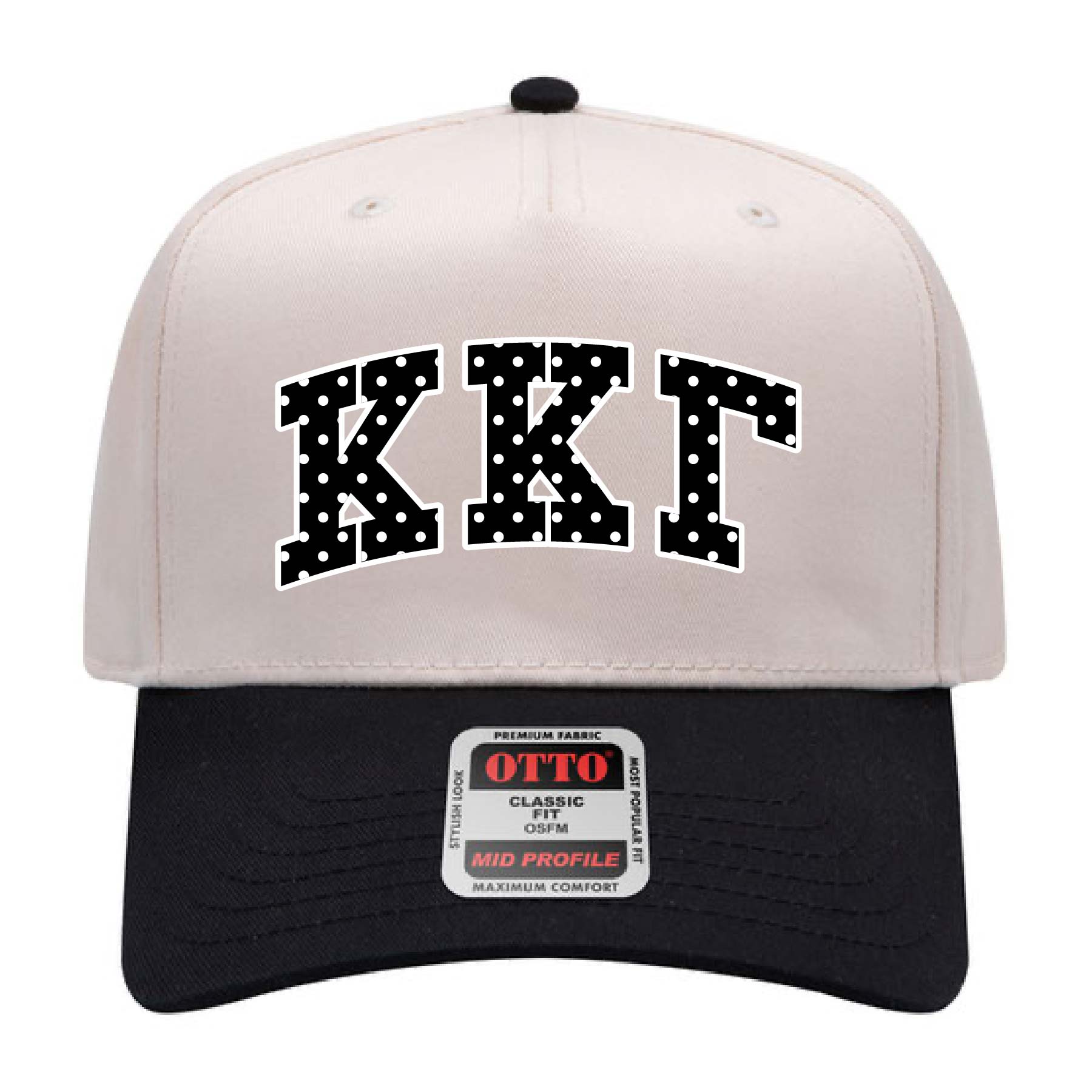 Ali & Ariel Black Polka Dot Embroidered Hat Kappa Kappa Gamma