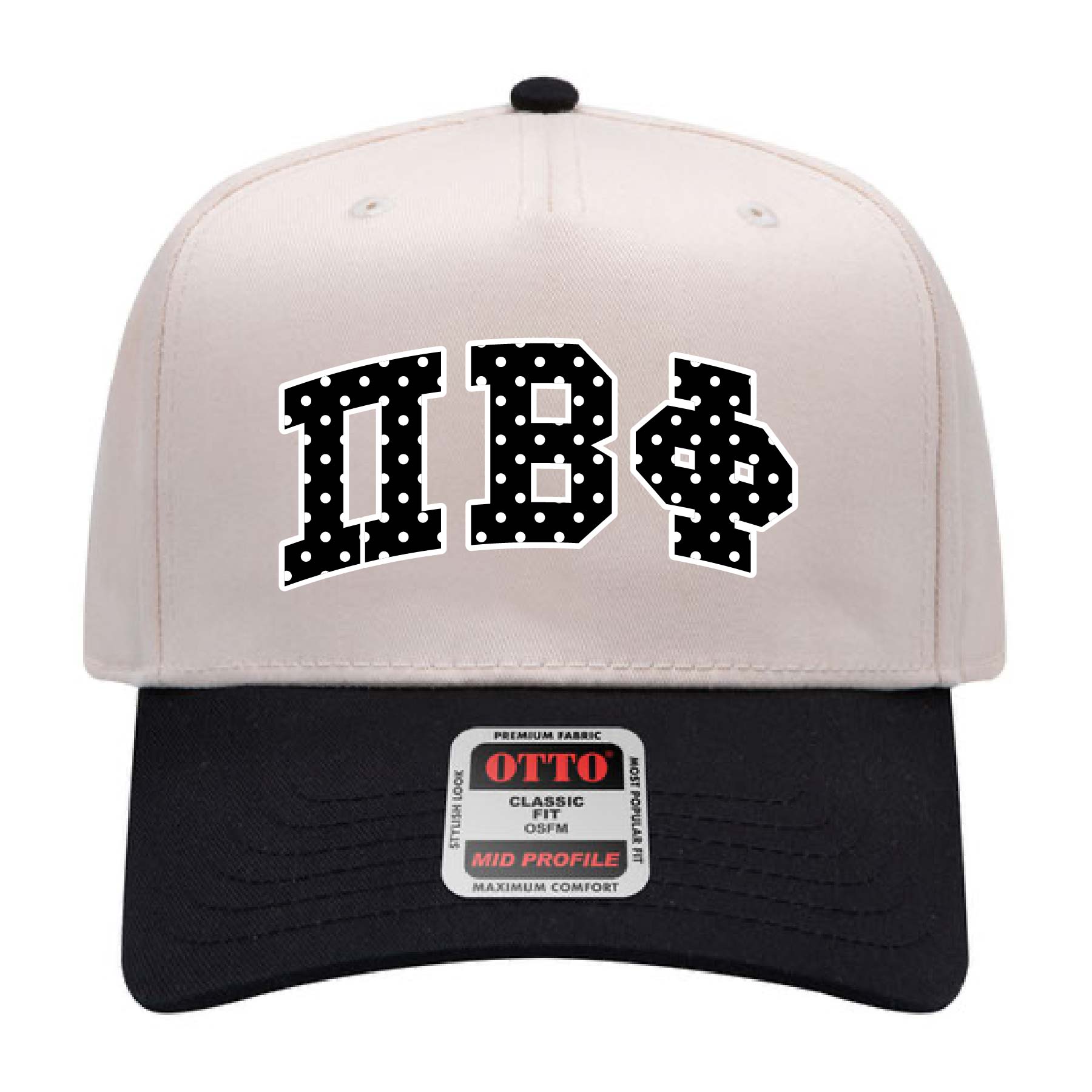 Ali & Ariel Black Polka Dot Embroidered Hat Pi Beta Phi