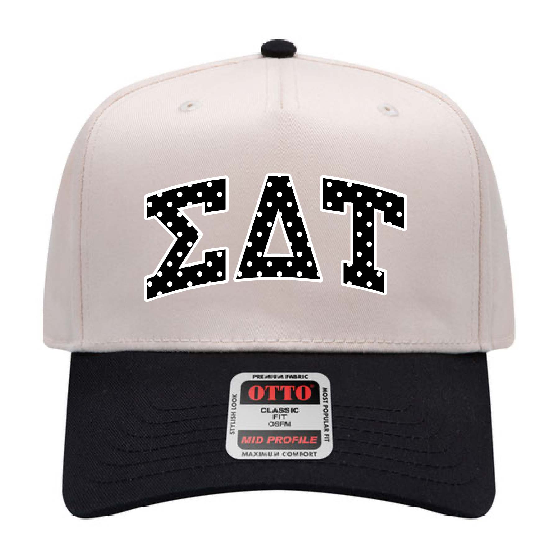 Ali & Ariel Black Polka Dot Embroidered Hat Sigma Delta Tau
