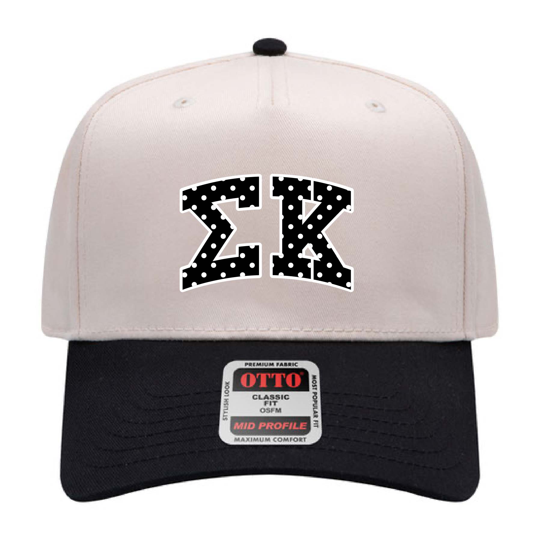 Ali & Ariel Black Polka Dot Embroidered Hat Sigma Kappa