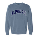 Ali & Ariel Blue And Navy Comfort Colors Crewneck Alpha Phi / Medium