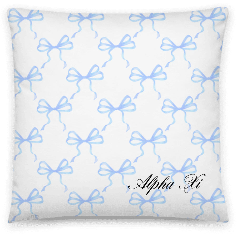 Ali & Ariel Blue Bow Pillow