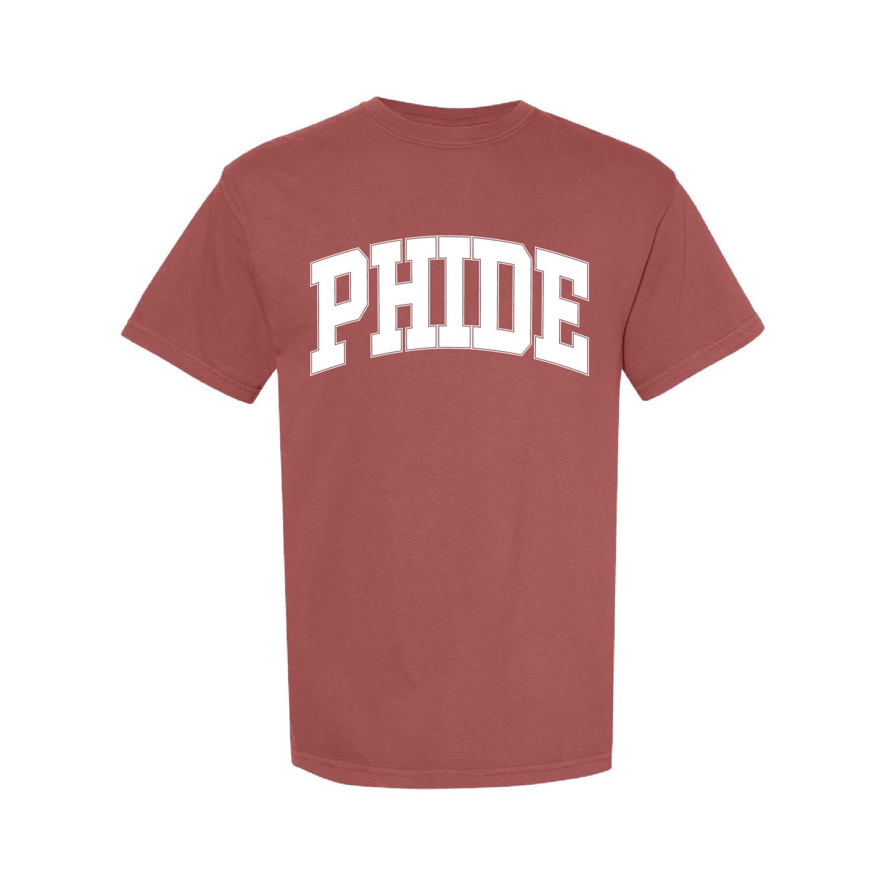 Ali & Ariel Brick Comfort Colors Collegiate Tee Phi Delta Epsilon / Medium