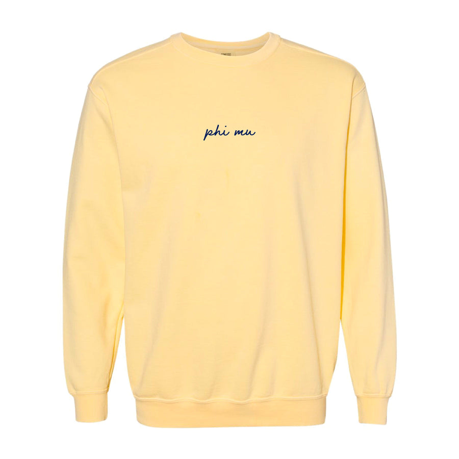 Ali & Ariel Butter and Navy Embroidered Crewneck
