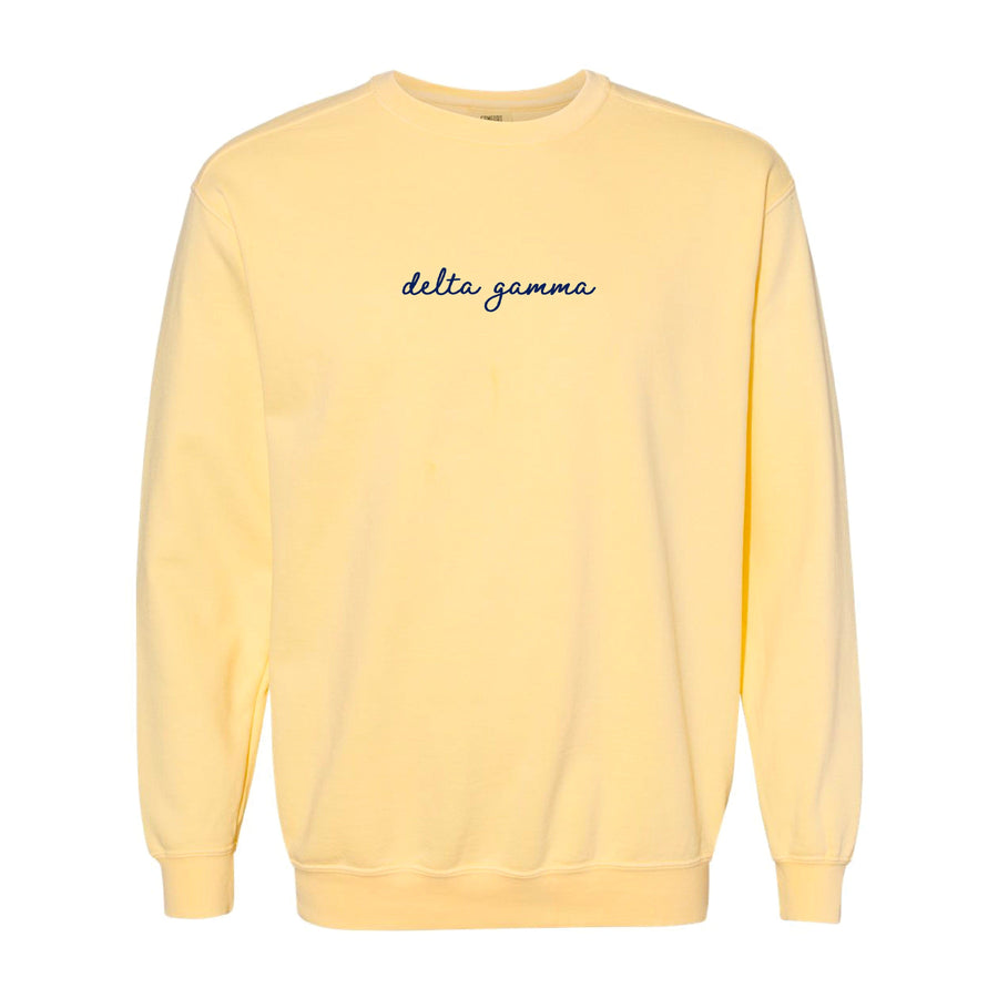 Ali & Ariel Butter and Navy Embroidered Crewneck