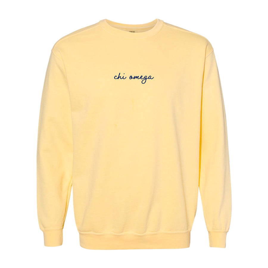 Ali & Ariel Butter and Navy Embroidered Crewneck