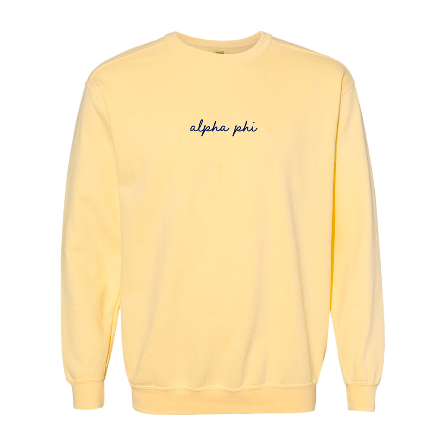 Ali & Ariel Butter and Navy Embroidered Crewneck