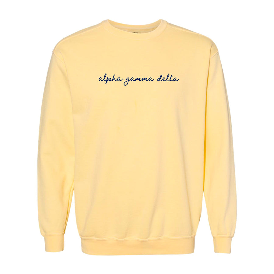 Ali & Ariel Butter and Navy Embroidered Crewneck