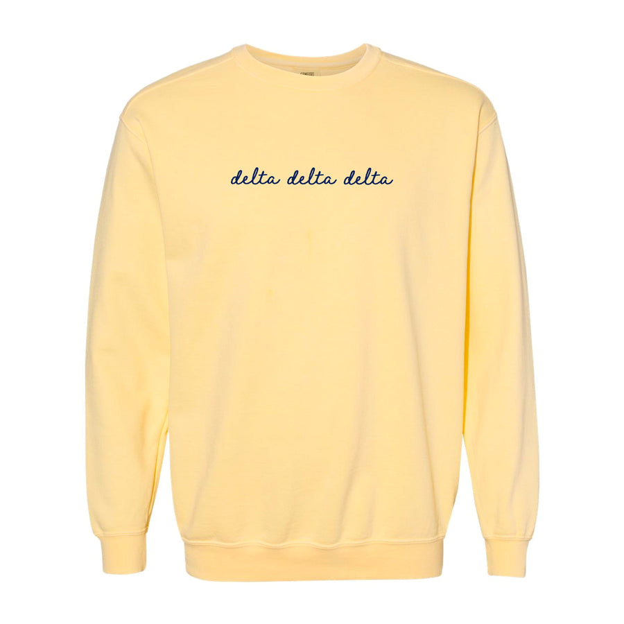 Ali & Ariel Butter and Navy Embroidered Crewneck Delta Delta Delta / Medium