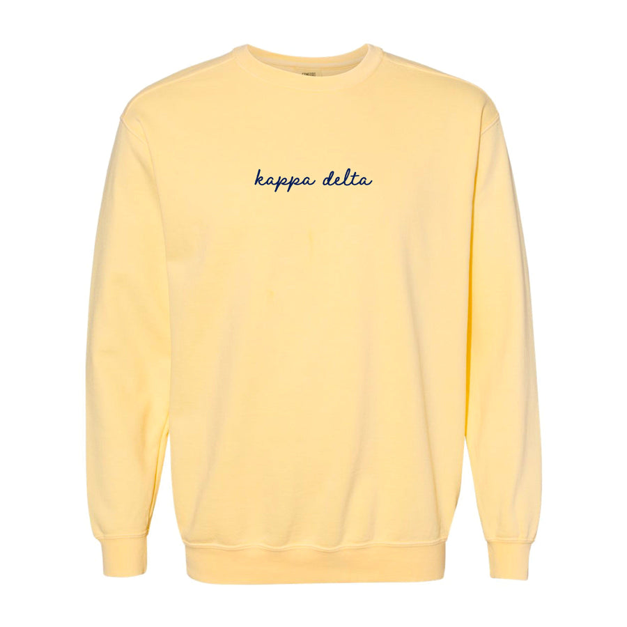 Ali & Ariel Butter and Navy Embroidered Crewneck Kappa Delta / Medium