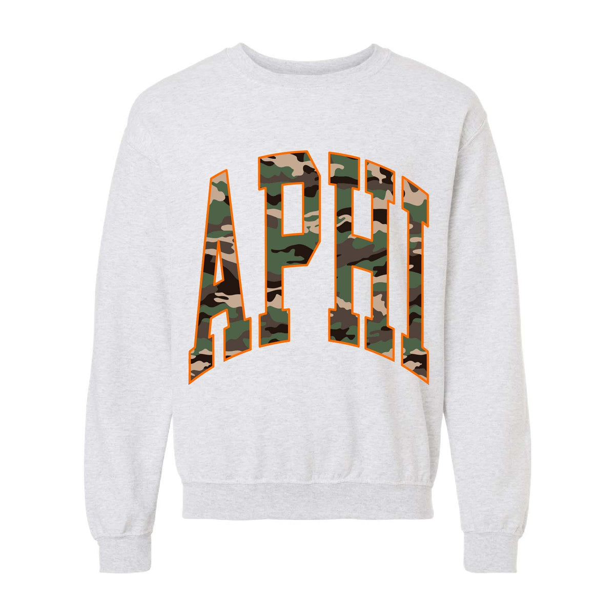 Ali & Ariel Camo Crewneck Alpha Phi / Medium
