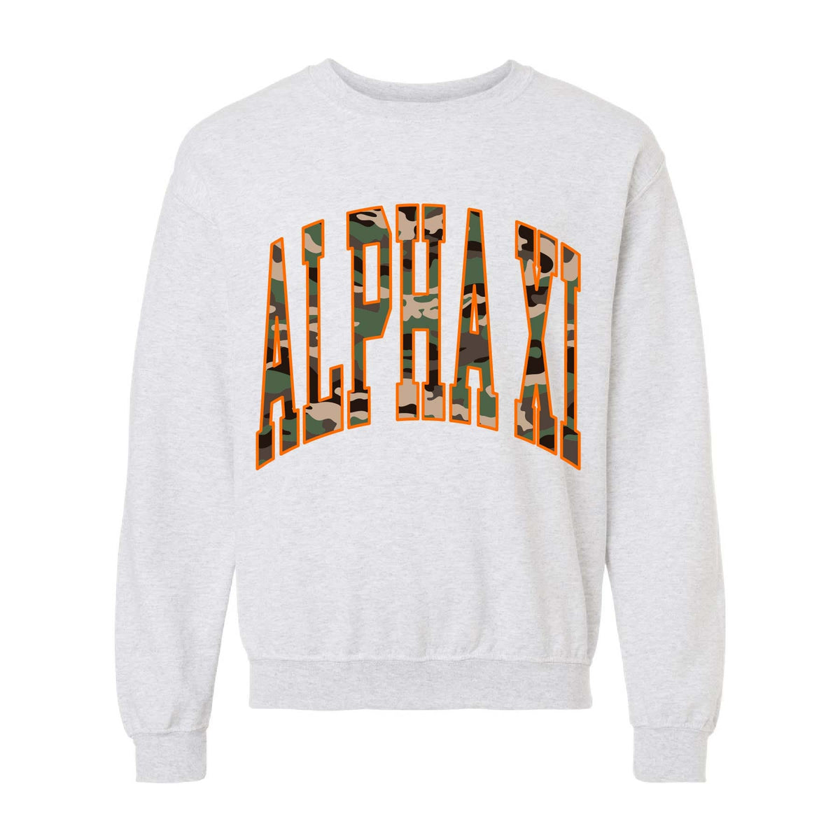 Ali & Ariel Camo Crewneck Alpha Xi Delta / Medium