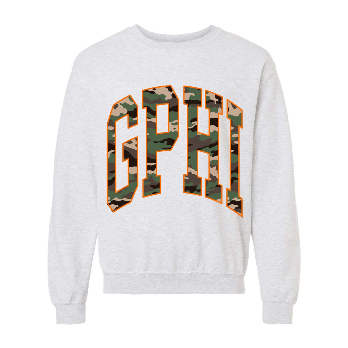 Ali & Ariel Camo Crewneck Gamma Phi Beta / Medium