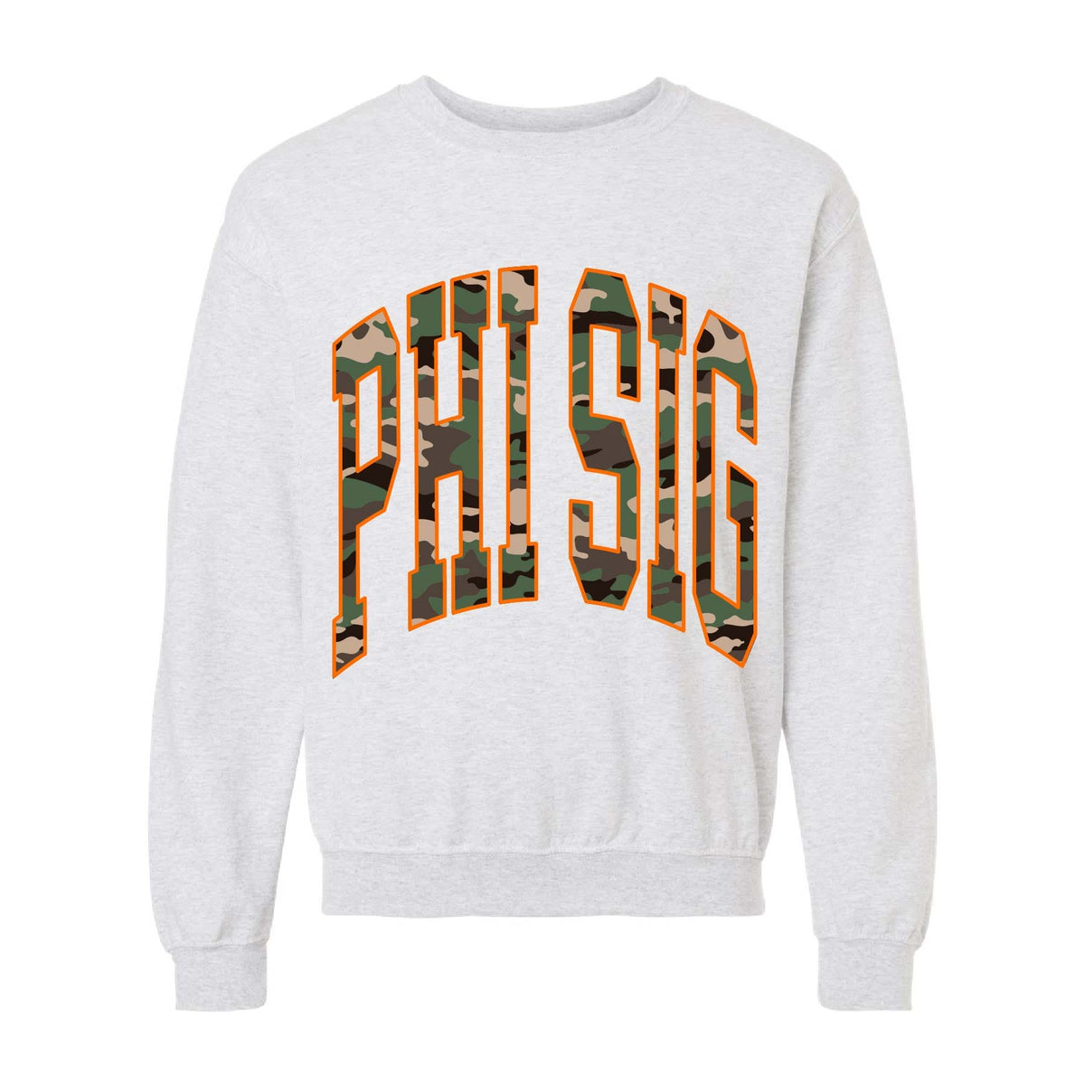 Ali & Ariel Camo Crewneck Phi Sigma Sigma / Medium