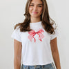 Ali & Ariel Candy Cane Bow Baby Tee