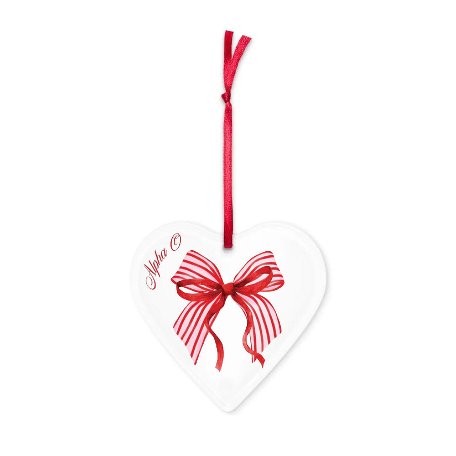 Ali & Ariel Candy Cane Bow Ornament Alpha Omicron Pi