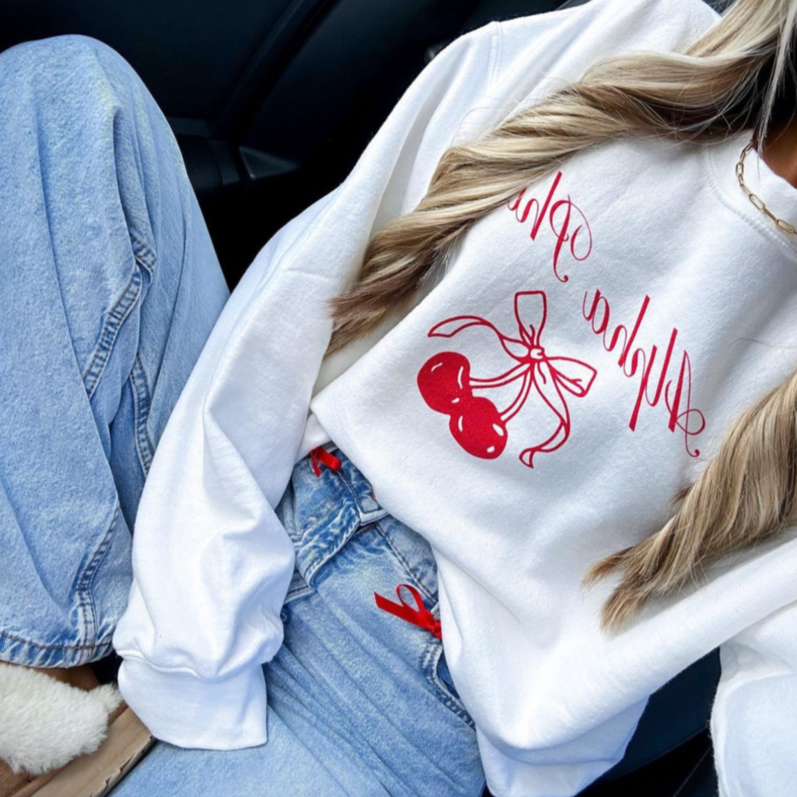 Cherry On Top Crewneck by Ali & Ariel | Sorority Apparel | Greek Cherry On Top Crewneck by Ali & Ariel | Sorority Apparel | Greek