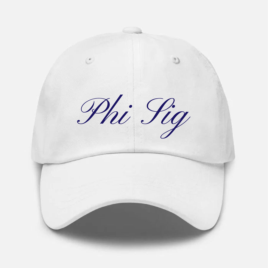 Ali & Ariel Cursive Dad Hat Phi Sigma Sigma