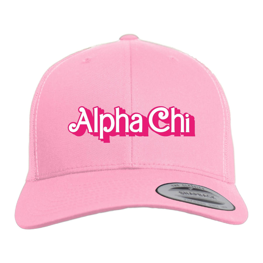 Ali & Ariel Dollhouse Trucker Hat (available for all sororities) Alpha Chi Omega