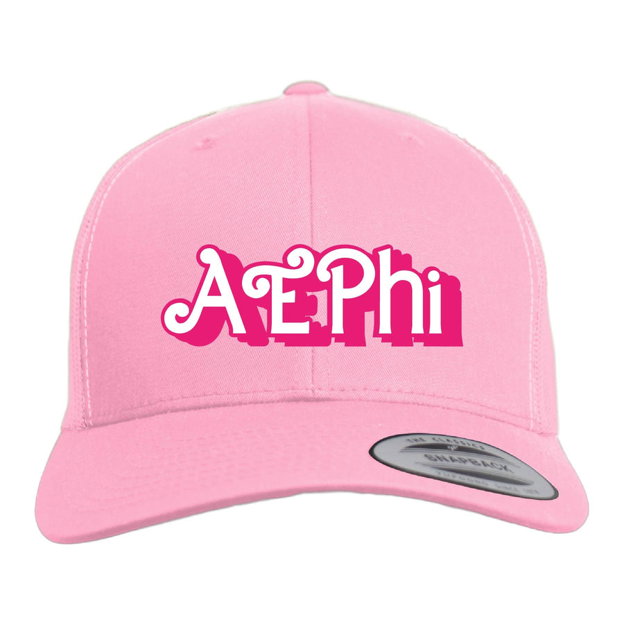 Ali & Ariel Dollhouse Trucker Hat (available for all sororities) Alpha Epsilon Phi