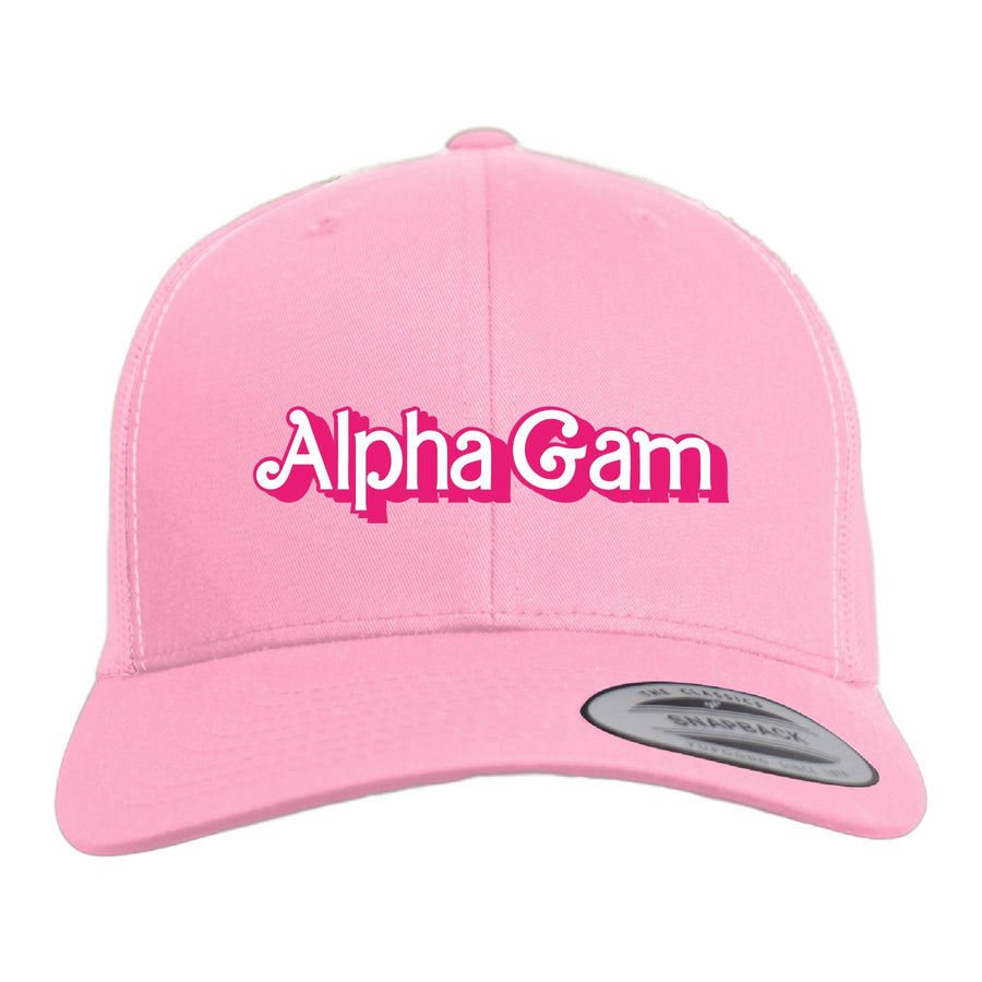 Ali & Ariel Dollhouse Trucker Hat (available for all sororities) Alpha Gamma Delta