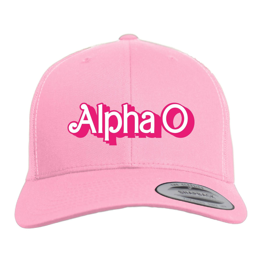 Ali & Ariel Dollhouse Trucker Hat (available for all sororities) Alpha Omicron Pi