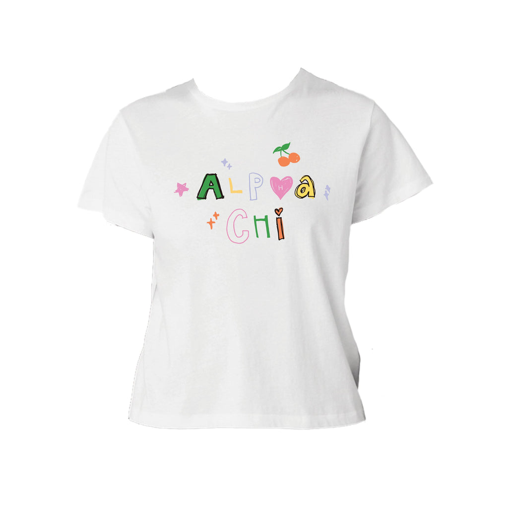 Ali & Ariel Doodle Baby Tee Alpha Chi Omega / Small