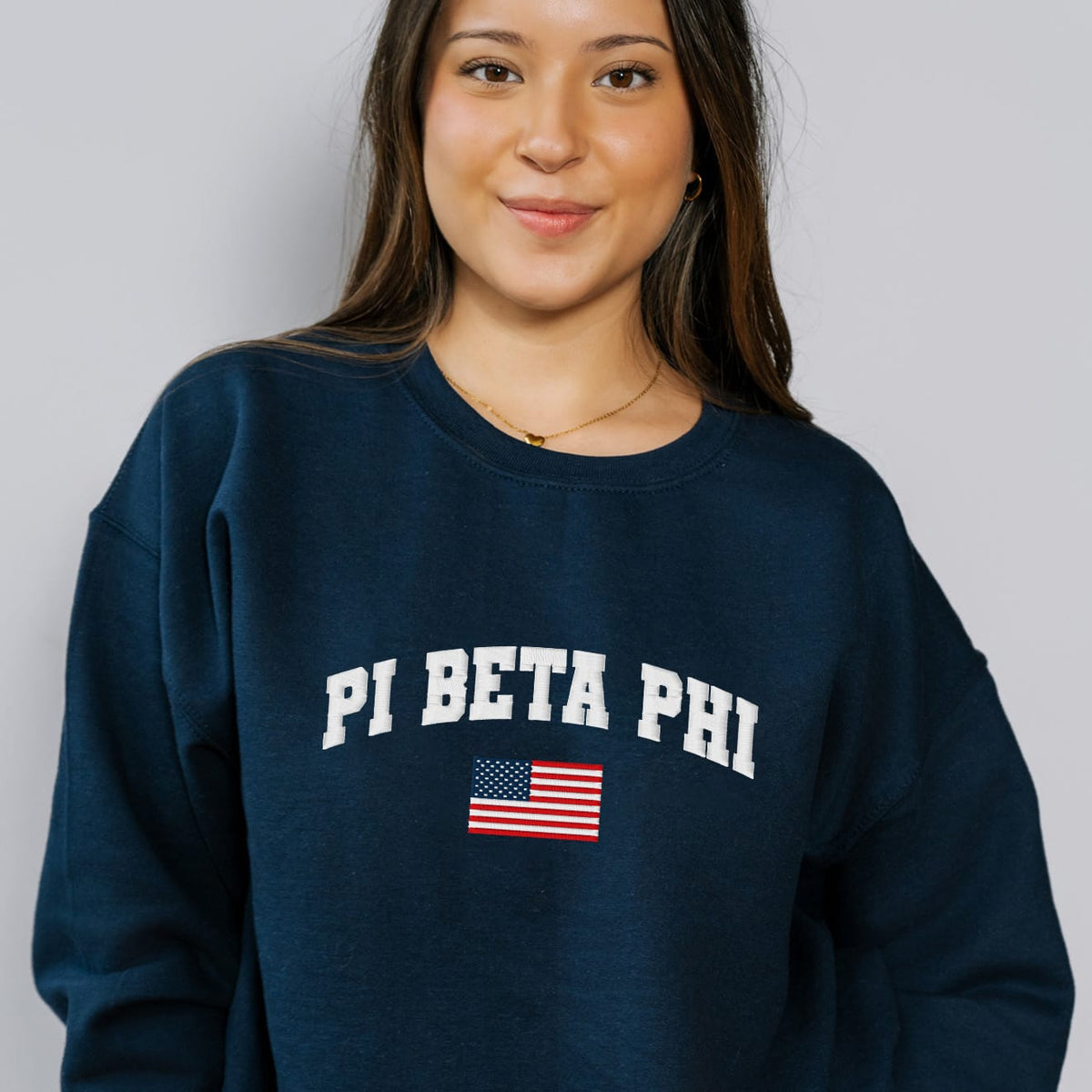 Ali & Ariel Embroidered Flag Crewneck