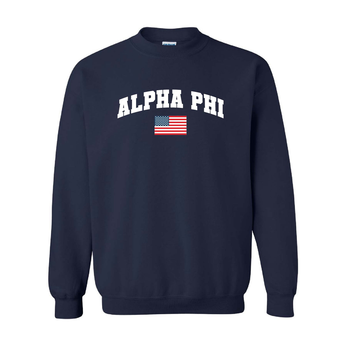 Ali & Ariel Embroidered Flag Crewneck Alpha Phi / Medium