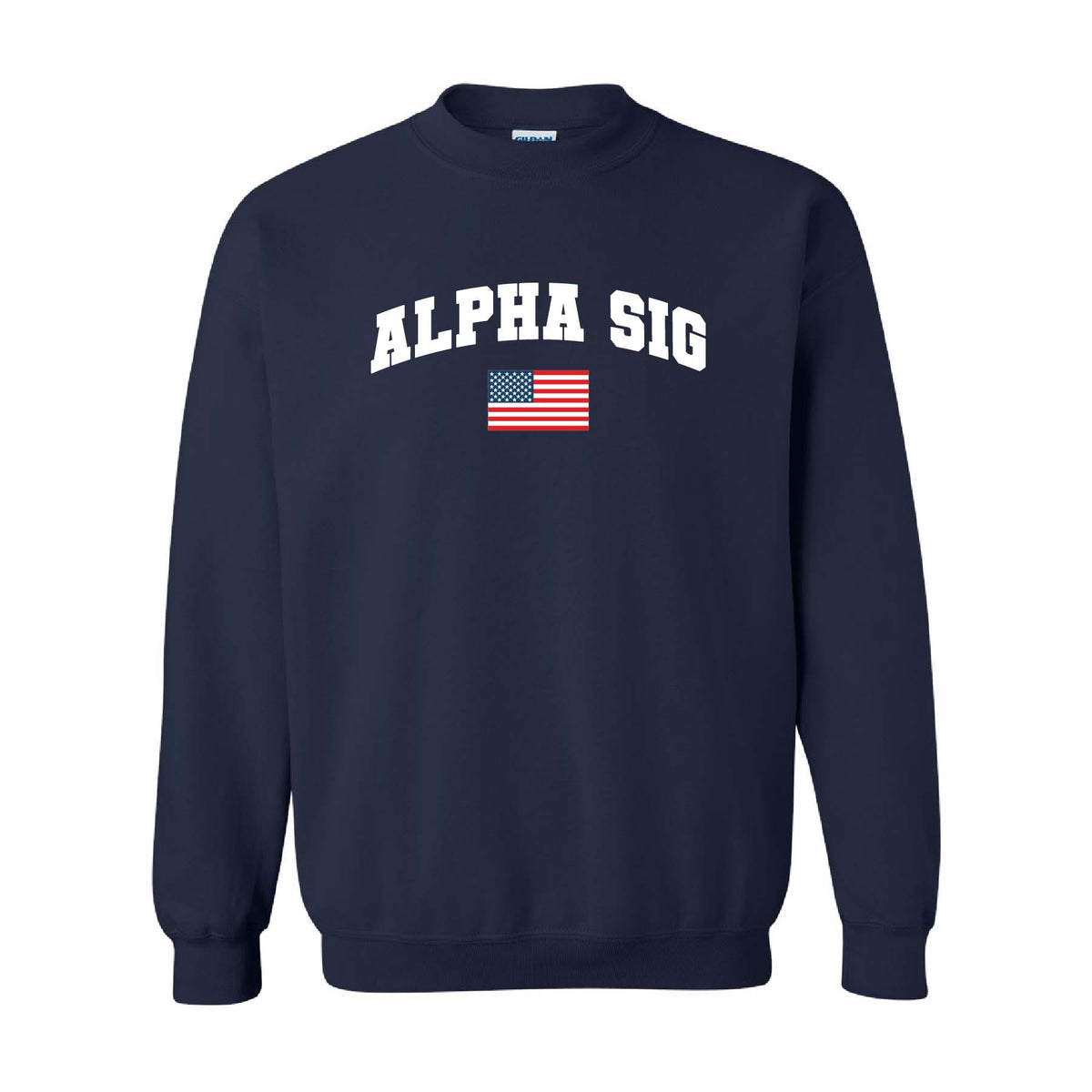 Ali & Ariel Embroidered Flag Crewneck Alpha Sigma Alpha / Medium