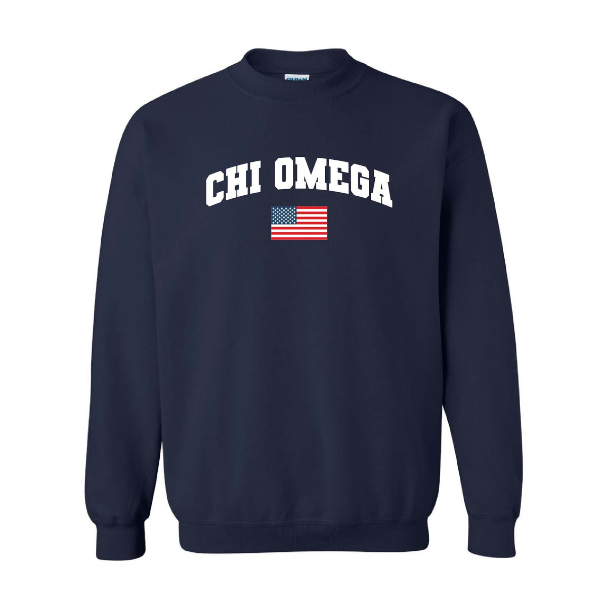 Ali & Ariel Embroidered Flag Crewneck Chi Omega / Medium