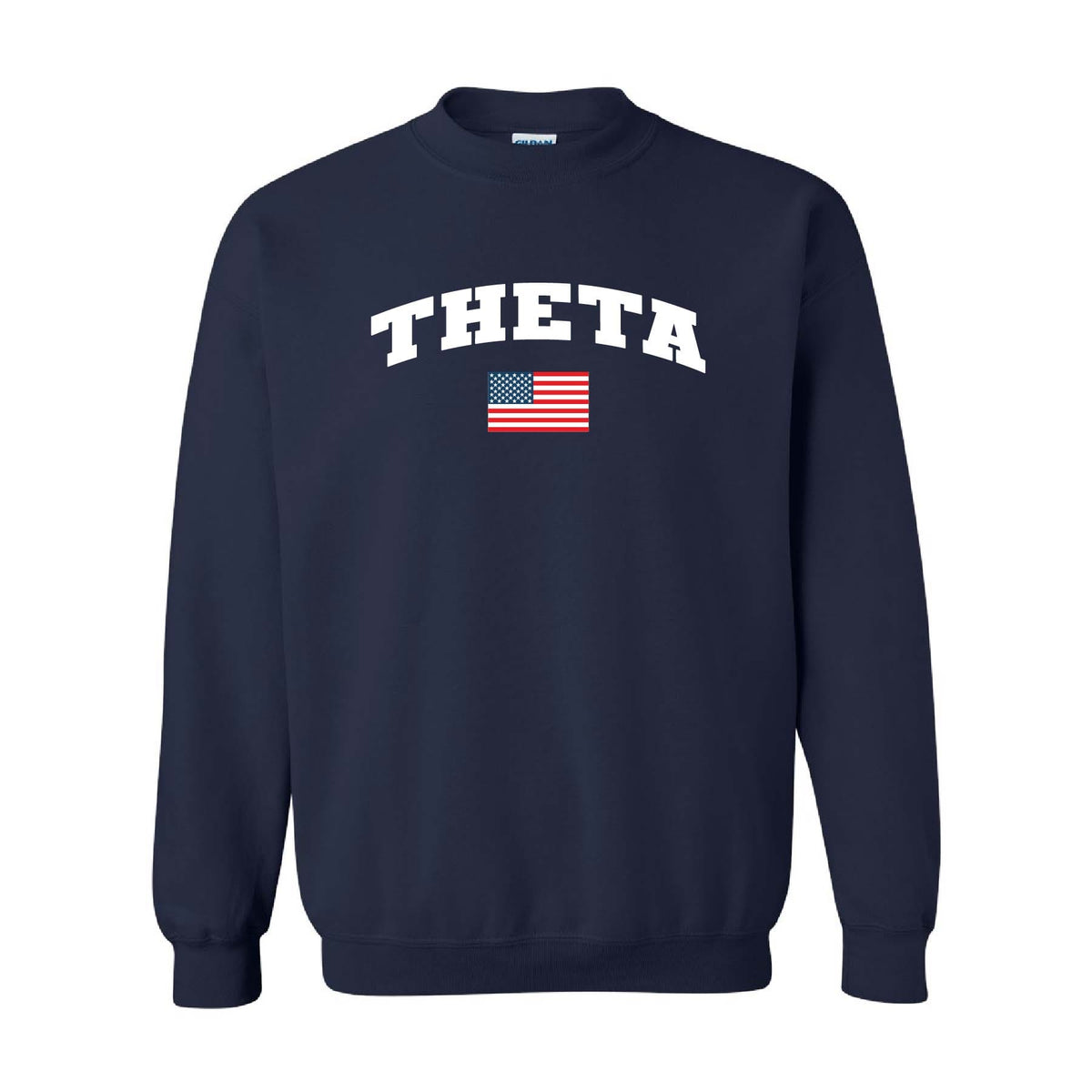 Ali & Ariel Embroidered Flag Crewneck Kappa Alpha Theta / Medium
