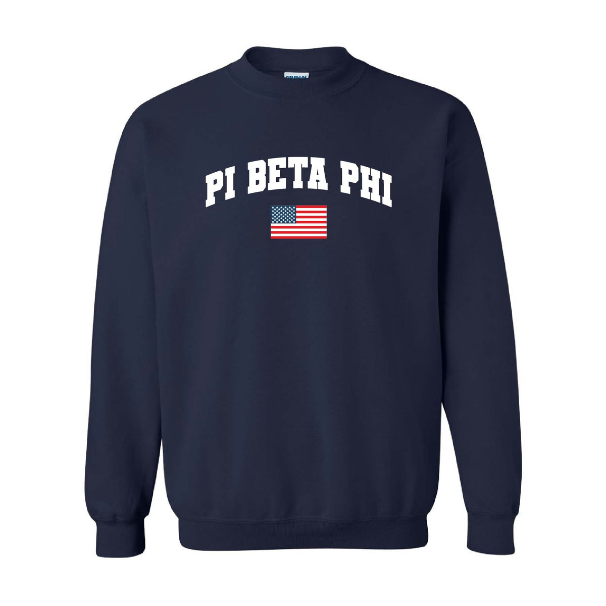 Ali & Ariel Embroidered Flag Crewneck Pi Beta Phi / Medium